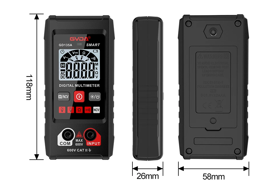 12 digital multimeter ac voltage
