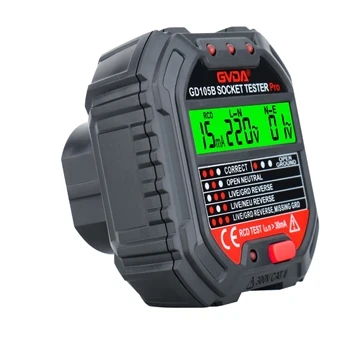 GVDA اسٹاکس میں یو ایس ساکٹ ٹیسٹر، US 90-250V پلگ بریکر فائنڈر LCD ڈسپلے فریک...